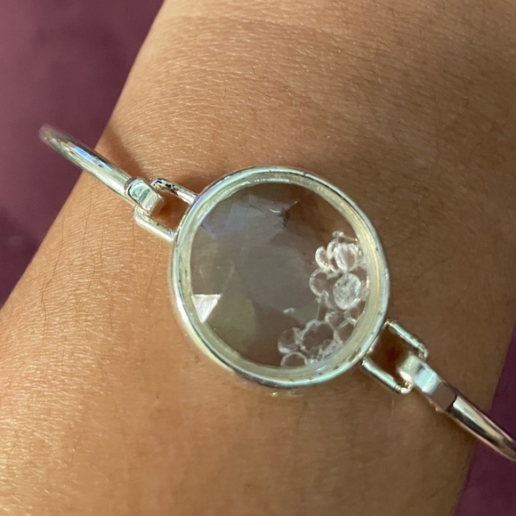 Unique silver and glass bracelet with moving crystals - Picture 5 of 5